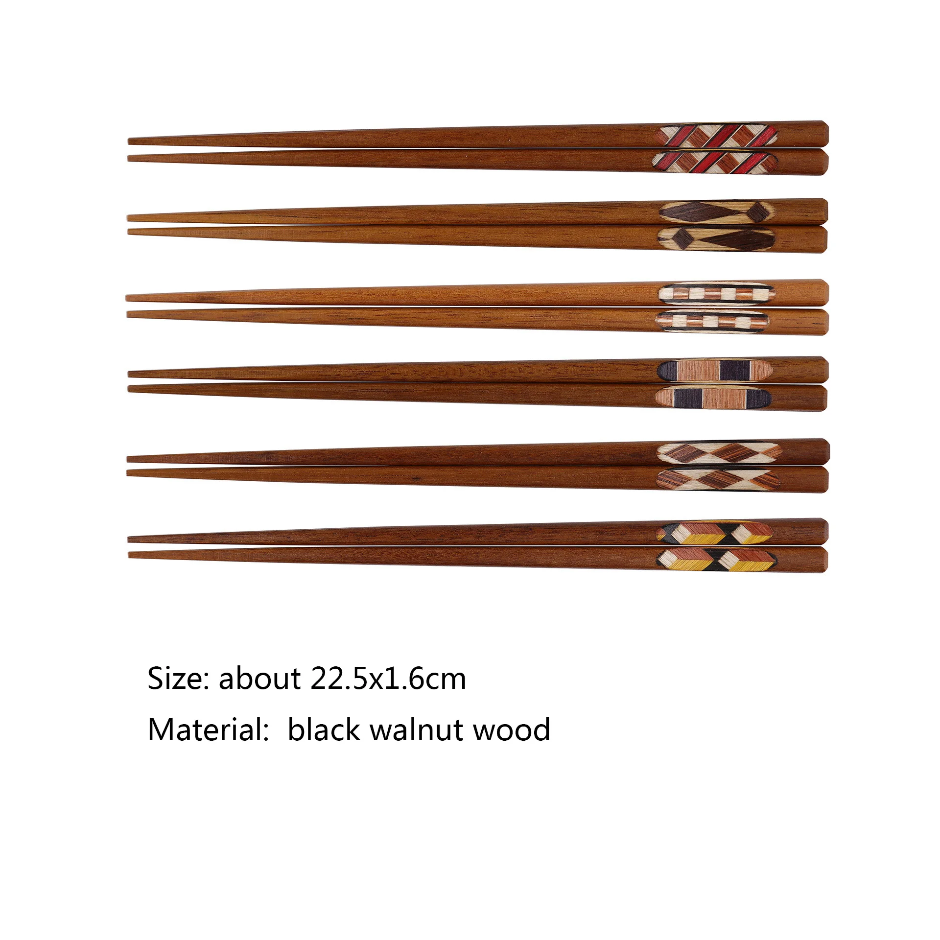 Naravno Življenje Japonski Stil Črni Oreh Lesene Palčke z Box korejski Elegantni Darilni Set Sekanje Palice za Nordijsko Geometrijski Vzorec
