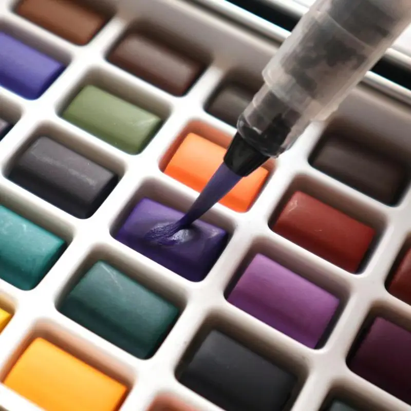 50 Barve Trdna Akvarel Barve Prenosne Kovinske Polje Vode Barvni Pigment za Začetnike Risanje Akvarel slika ustvarjalce