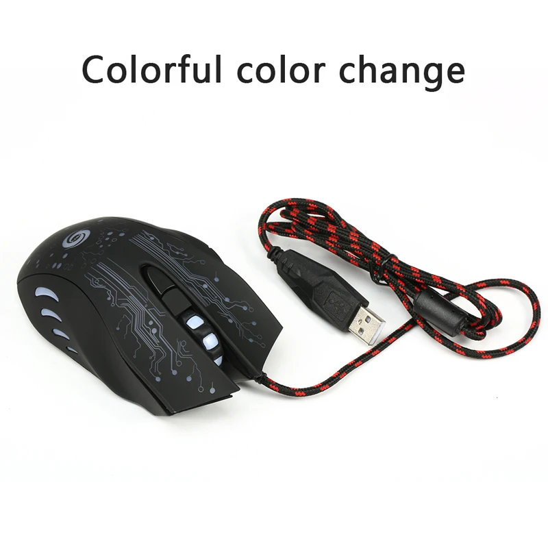 USB Žična Svetlobe LED, 6 Gumbov, 3200 DPI Miši Ozadja Esports Laptop Igre Mouse