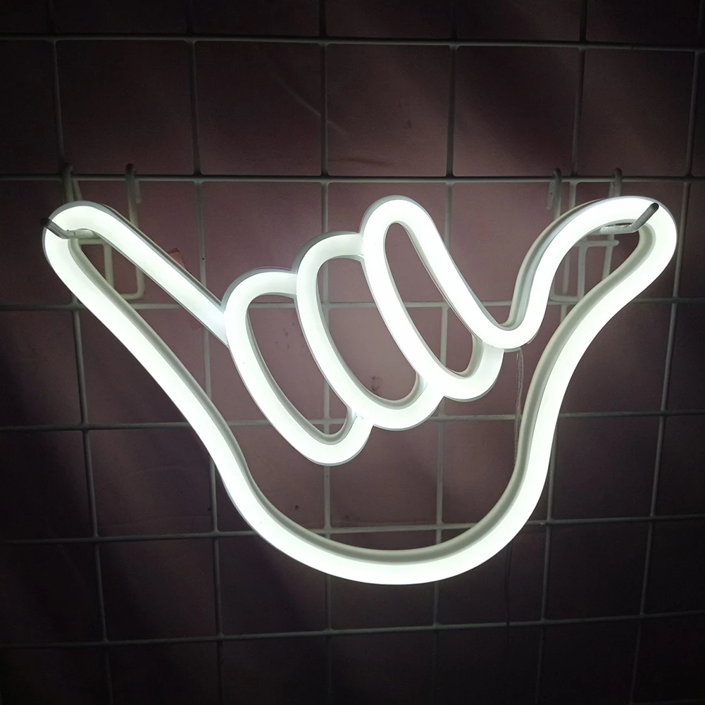 1Pcs LED Neon Luči Prst Oblikovan Neon Znak Nočno Svetilko, ki Visi Poroka Okraski, Ustvarjalna Doma Dekor Dobave