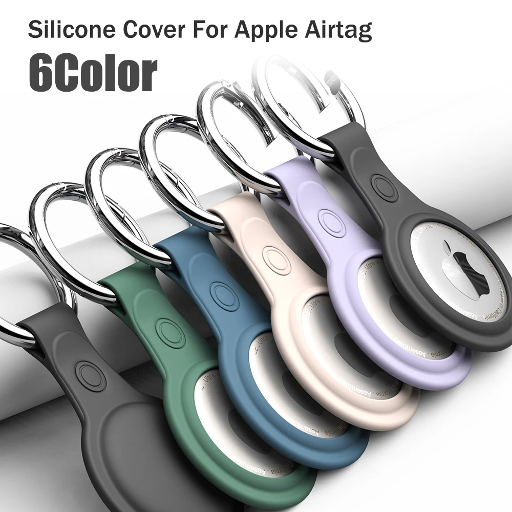 Za Apple AirTag silikonski zaščitni ključ anti-izgubil gume zaščitni rokav, združljivi z Apple AirTags anti-izgubil