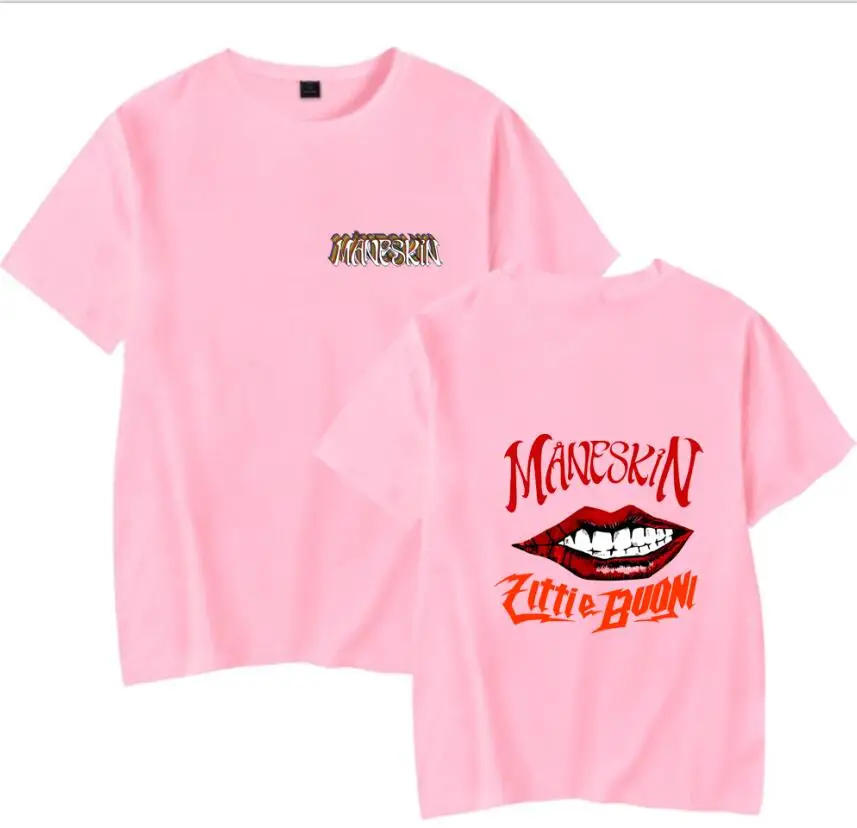 Maneskin T-shirt Moški Ženske Tees Oblačila grafični t srajce Ulične Harajuku Maneskin Merch T-majice, tiskanje majica Plus Velikost