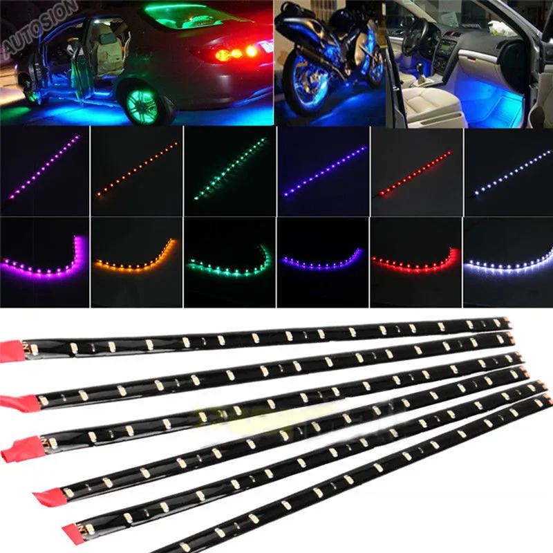 6Pcs/set Nepremočljiva Multi Color DC12V Motornih LED Trakovi Luči Za Podvozje Avtomobila, motornega kolesa
