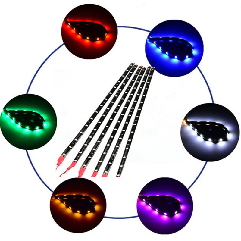 6Pcs/set Nepremočljiva Multi Color DC12V Motornih LED Trakovi Luči Za Podvozje Avtomobila, motornega kolesa