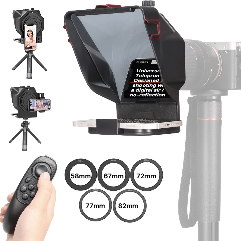 Ulanzi Prenosni Mini Teleprompter za Telefon DSLR Kamero v Živo Snemanje Inscriber Mobilne Teleprompter Artefakt Video Z Daljinskim upravljalnikom