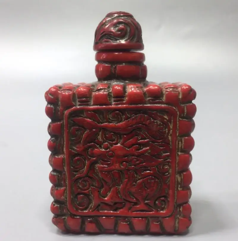 Kitajski imitacije rdeče korale snuff steklenico malih obrti kip