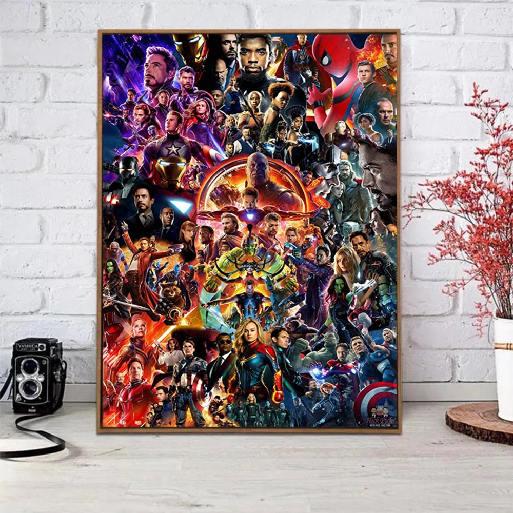 5D DIY Diamond Slikarstvo Marvel Avengers Superhero Movie Plakat Diamond Vezenje Navzkrižno Šiv Mozaik Doma Dekor Darilo
