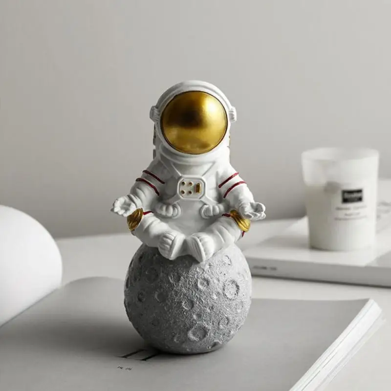 Ustvarjalni Dom Srčkan Mizo Namizni Astronavt Figurice Miniature Astronavt Dekoracijo Obrti Nordijska Preprostost Slog Zlata/Srebrna