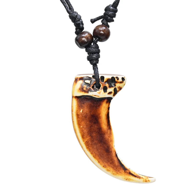FX042 Imitacije zver zob ogrlica okli obesek kul človek Choker Retro Nakit Afriki Tribal stil kremplji Jaka Kosti ogrlica