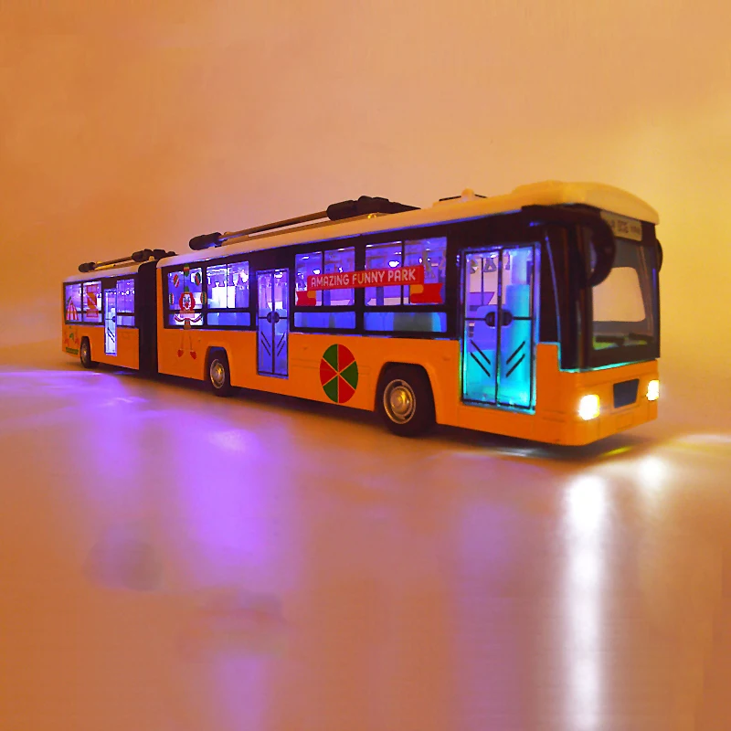 Električni Trackless Zakonsko Odloči Zlitine Model Tramvaj Igrače Turistični Avtobus, Zvoka In Svetlobe, Potegnite Nazaj, Odprite Vrata Otrok Igrača Darilo