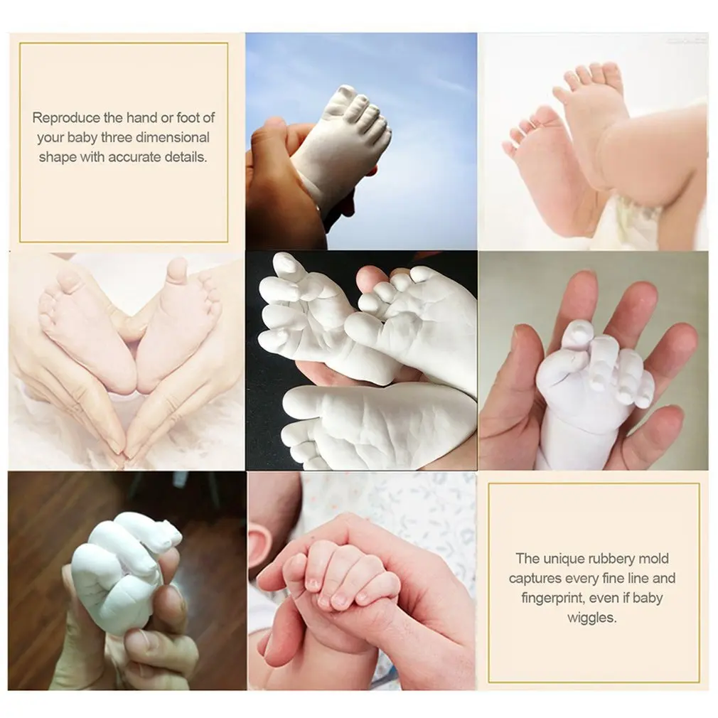 3D Mavca Modeliranje v Prahu Klon Prahu Kit Komplet Dojenček Handprints Stopinjah Varnost Roke In Noge Litje Procesa Konsolidacije