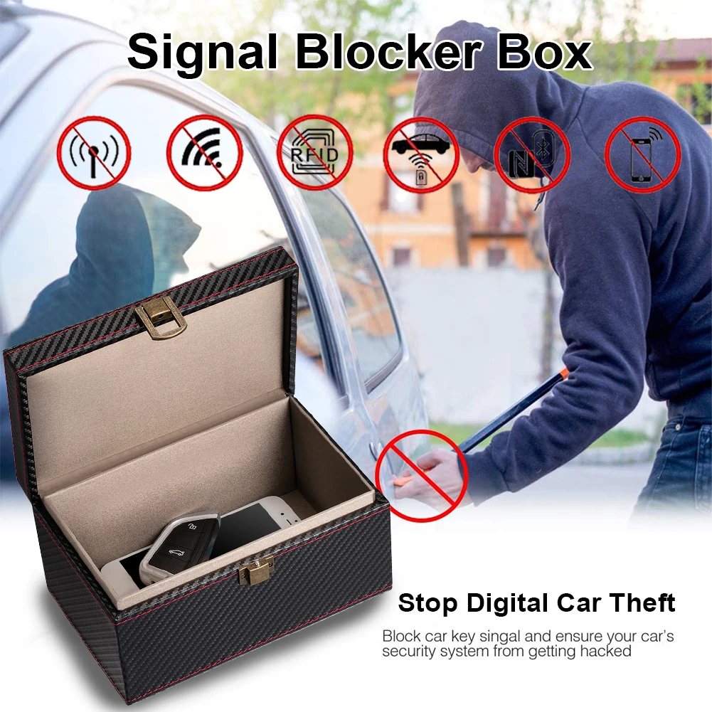 RFID Anti Krajo Avto Ključ Signal Blocker Box Mobilni Telefon Vstop brez ključa PU Usnje, usnjeni Zaščitni Torbica, Denarnica Varnosti Večfunkcijsko