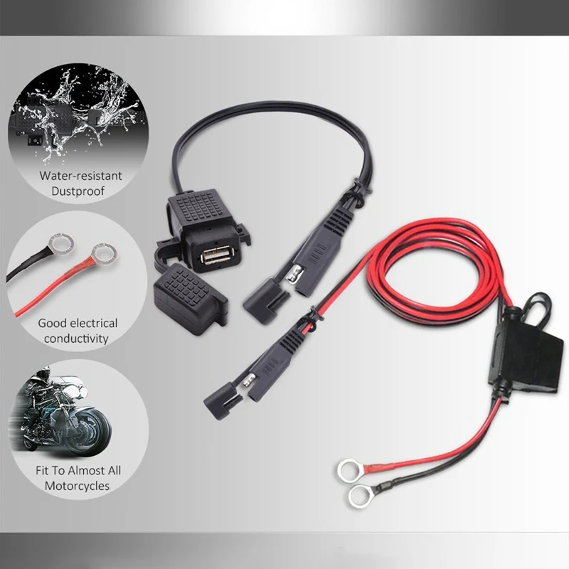 Motorno kolo Nepremočljiva SAE za Kabel USB Adapter USB Polnilnik 2.1 Hitro Polnjenje Telefona GPS Tablet Motocikla Dodatki