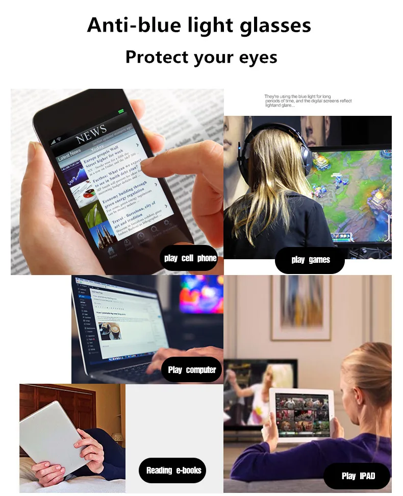 Digitalni Zaslon Zaščita Očal Ženske Moški Računalnik Očala Proti Modra Svetloba UV400 Očala