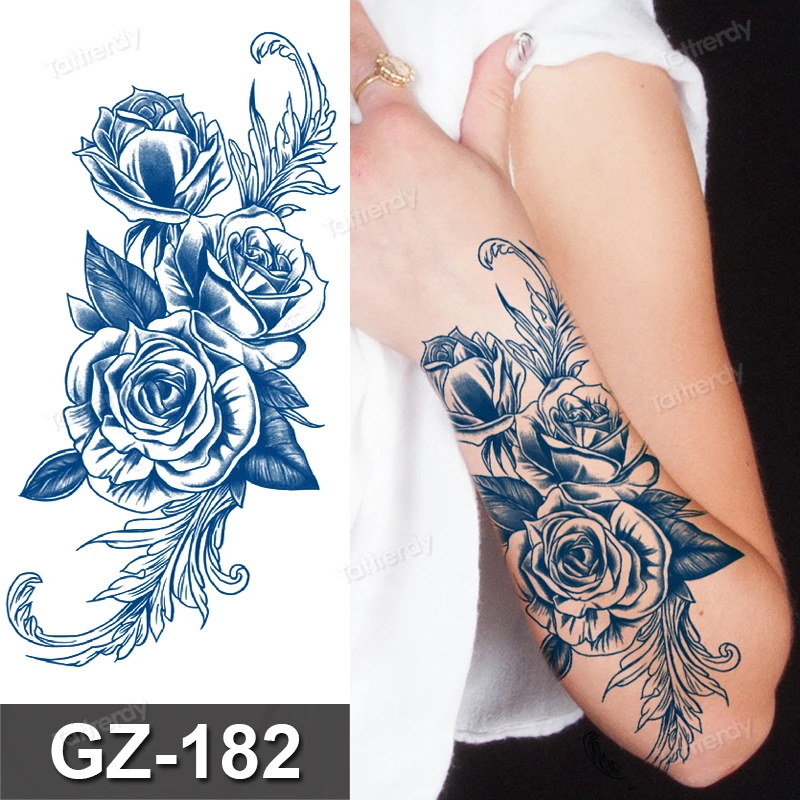 Nepremočljiva začasne tetovaže moških rokav zapestnica tatoo pismo krila cvetje dolgotrajno sok črnilo tattoo nalepke ponaredek body art