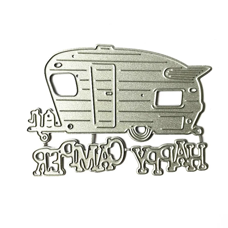 Happy camper kampiranje tovornjak avto die Rezanje Kovin Matrice DIY Album Papir, Kartice, Reliefi Obrti Die Cut ročno obrti