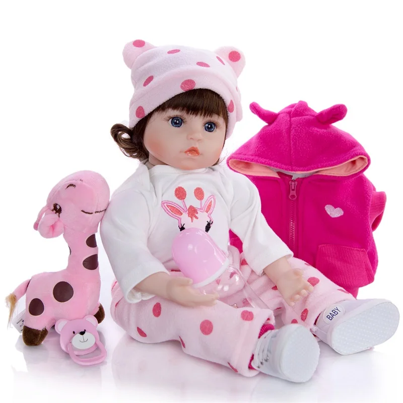 18 inch O 46 CM Silikonski Prerojeni Baby Doll Igrača Za Dekle Krpo Telo Novorojenčka Princesa Bebe Igrača Darilo za Rojstni dan Mehki Realni Baby