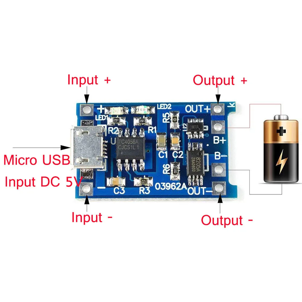 5Pcs TP4056 5V 1A Micro USB 18650 Litijeva Baterija Polni Penzion Polnilnik Modul Zaščite Dual Funkcije za arduino Diy Kit