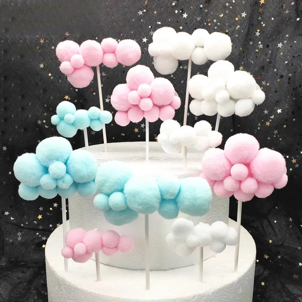 Torto Pokrivalo Oblak Oblike Krzno Žogo Vstavite CardBoy Dekle Otrok Rojstni Dan Torta Dekoracijo Doma Dobave
