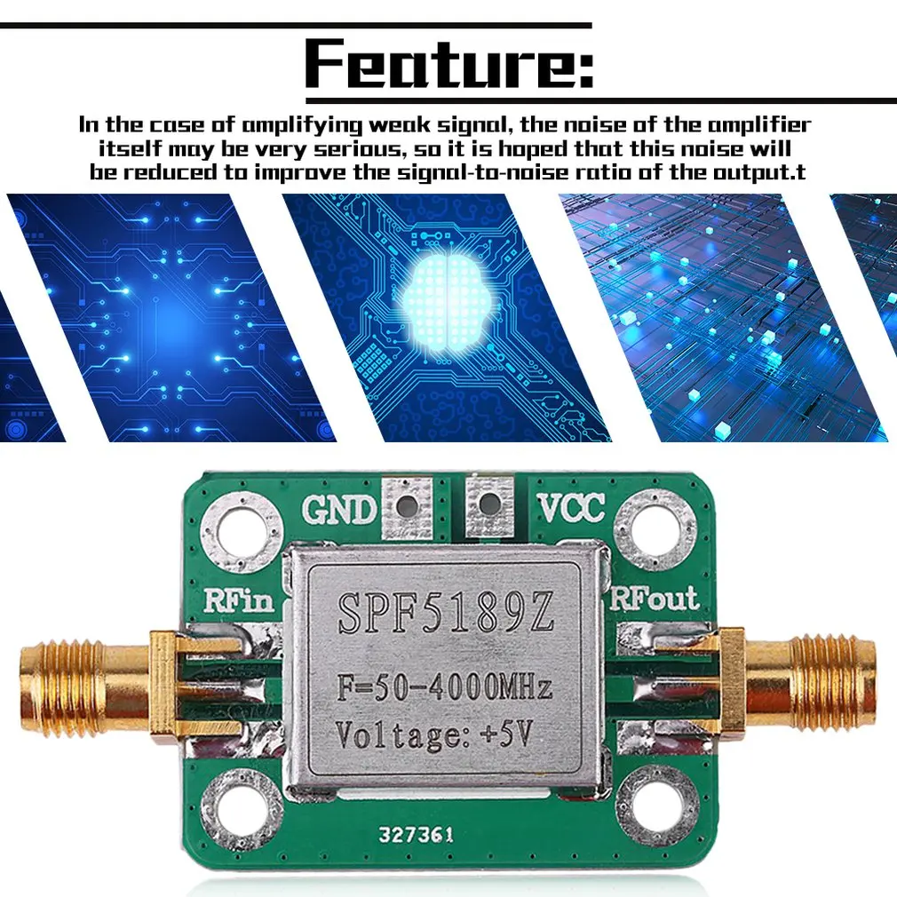 Visoka Kakovost INA 50-4000 MHz RF Nizko stopnjo Šuma Ojačevalnika Signal Sprejemnika SPF5189 NF = 0.6 dB inm