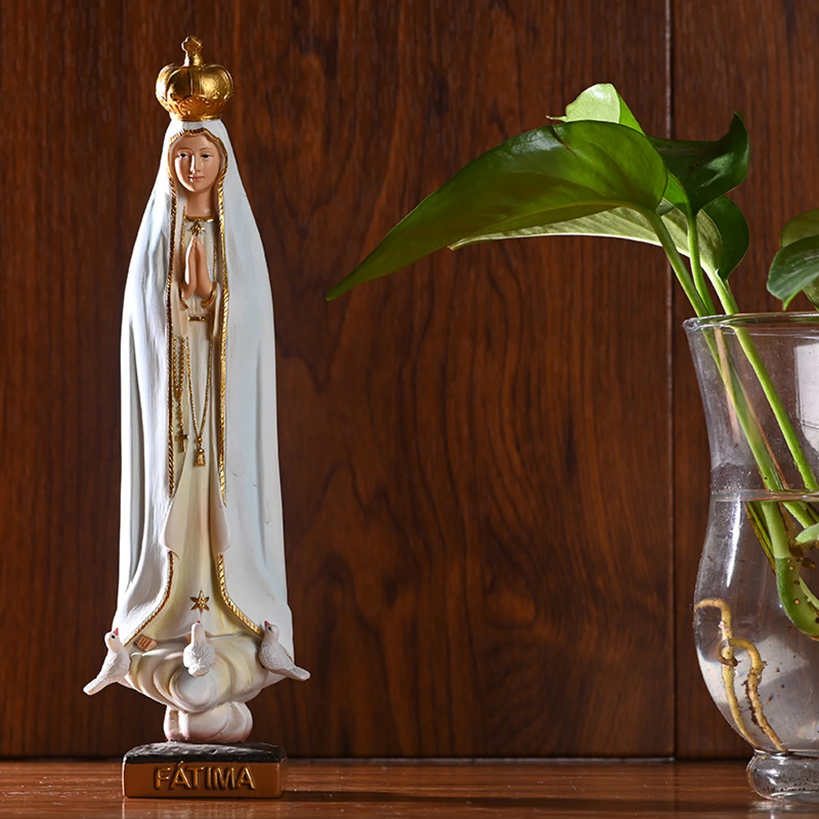 Katoliška Kip Naše Gospe Iz Fatime Kip Device Marije Slika Za Dom Namizni Katoliške Dekor Kip Smolo Figur