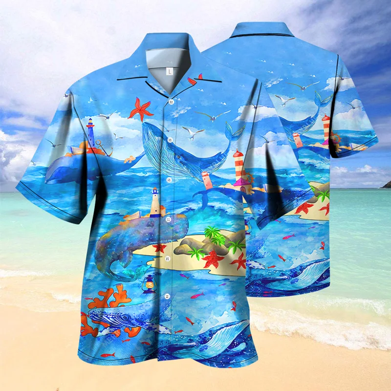 2021 Poletje Novo Hawaiian Majica blagovne Znamke Moške Harajuku Majica Eden Moške Socialne Majica Gumb Majica Hanbok S-4XL Ulične