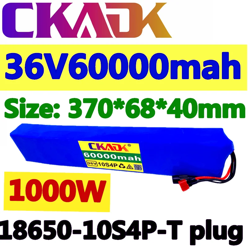CKADK 2021 Original 36V baterije 10S4P 60Ah baterije 1000W high power baterije 36V 60000mAh Ebike električno kolo BMS