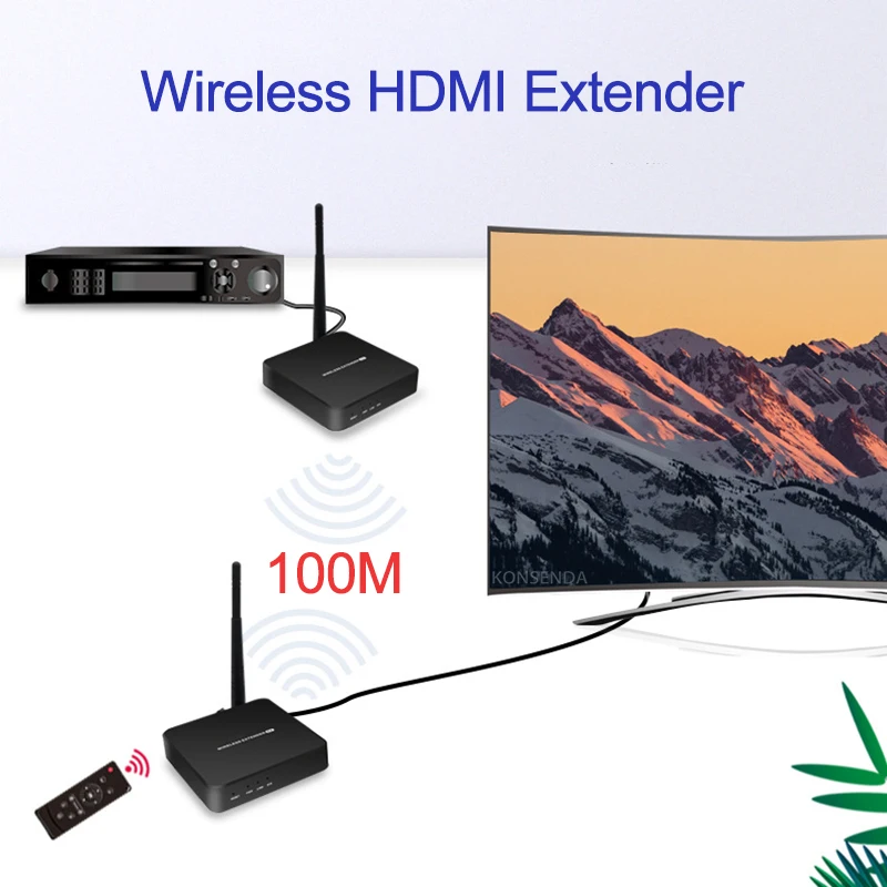 100m Brezžični HDMI Podaljšek Oddajnik Sprejemnik Video Prenos Wireless Extender HDMI Pošiljatelja Laptop PC Na HD TV Monitor