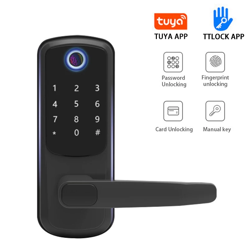 Tuya Wifi Smart Lock TTlock zaklepanje Vrat Varnosti Inteligentni bralnik Prstnih Zaklepanje Z Bluetooth WiFi Geslo RFID Pametne Vrata Ključavnice