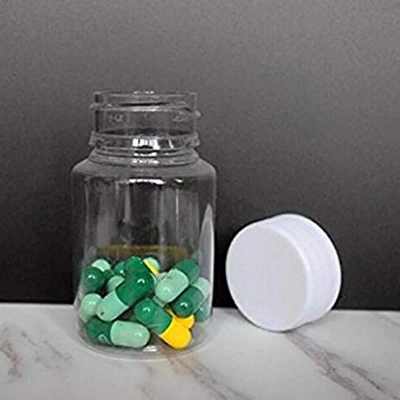 100 kozarcev 15ml-100 ml Jasno PET Plastike Prazno Pečat Steklenice Trdno v Prahu Medicine Tabletke Tehtnica Kozmetični Posodo Reagenta Pakiranje Steklenica