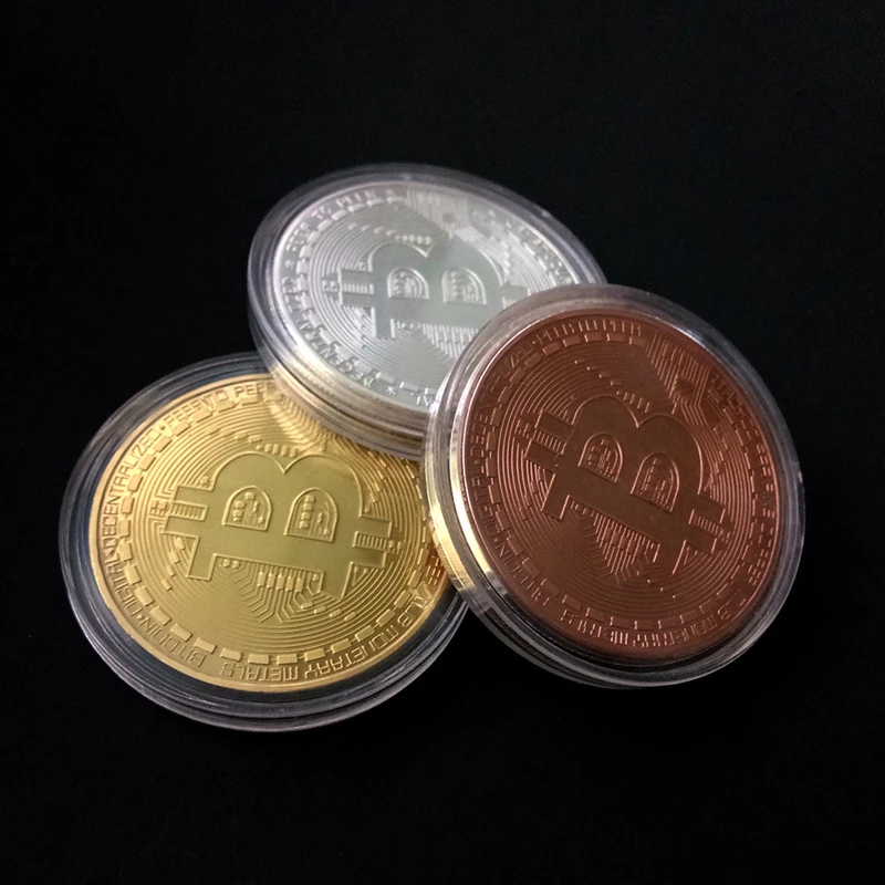 1pc Fizično Bitcoins BTC Z ohišjem, ki je Darilo Fizično Kovino Starinsko Imitacije BTC Kovanec Art Collection