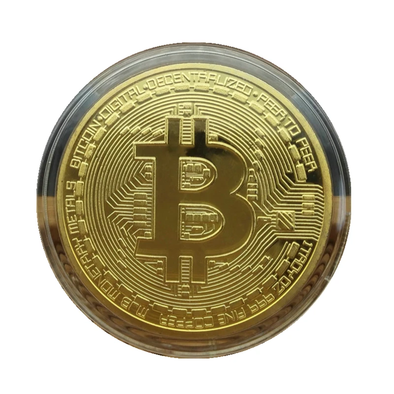1pc Fizično Bitcoins BTC Z ohišjem, ki je Darilo Fizično Kovino Starinsko Imitacije BTC Kovanec Art Collection