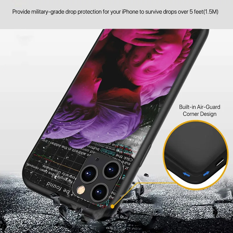 Žalostno Estetske Umetnosti Silikonski Pokrovček Za Apple IPhone Mini 12 11 Pro XS MAX XR X 8 7 6S 6 Plus 5S SE Telefon Primeru