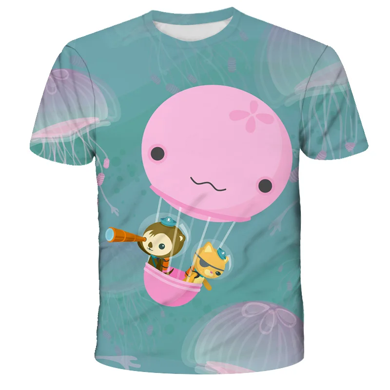 2021 Fantje Dekleta 3D Tiskanja Octonaut T-Majice s Kratkimi Rokavi otroške Fekalijam Tshirt Baby Dekle, Vrhovi Otroci, ki so Preobsežne t-shirt