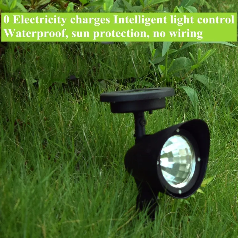 4 LED IP65 Solar Powered Pozornosti na Prostem Nepremočljiva Vrt Krajine Travnik Dvorišče Pot Spot Luči Dekor Samodejni Vklop Luči Lučka