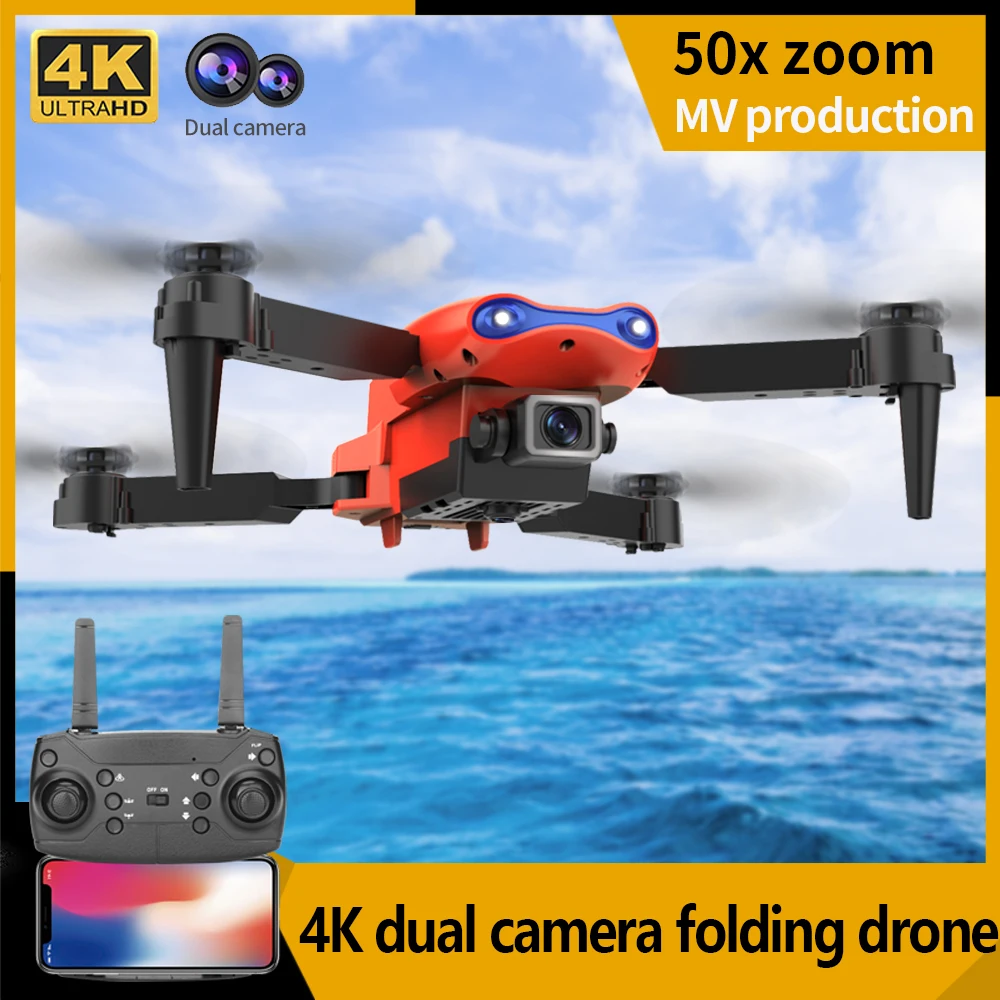NOVO K3 Mini True HD 4K Dual Camera Oranžna širokokotni WIFI Fpv Zložljive Quadcopter Zračnega Tlaka Višina Držite RC Helikopter