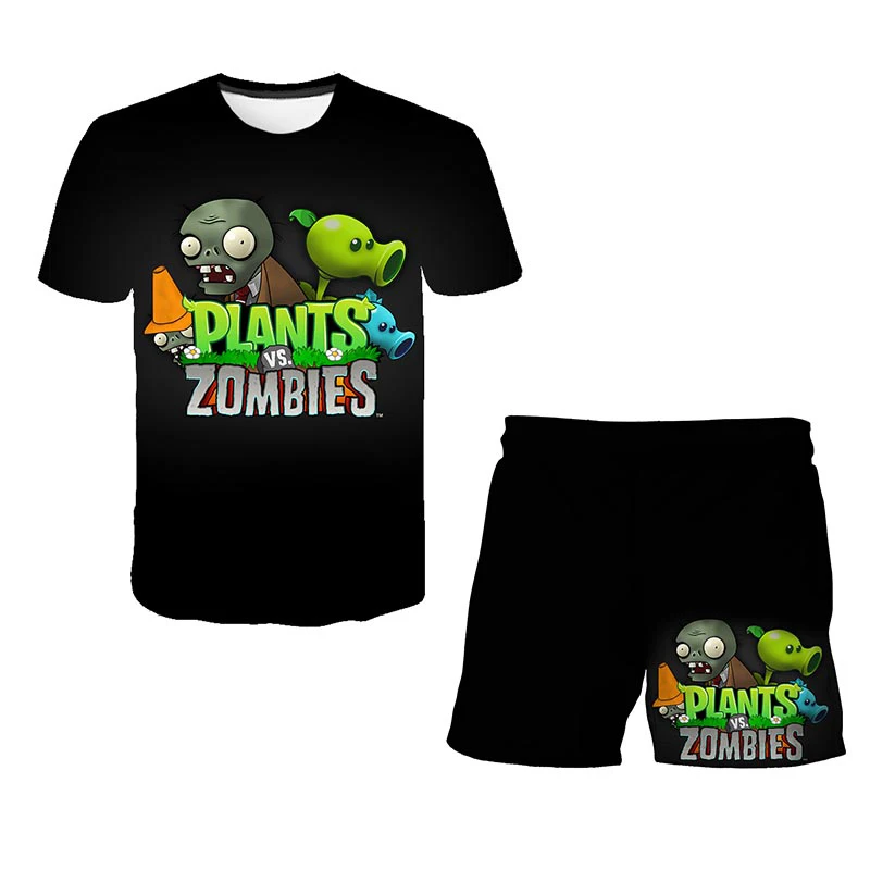 Rastline vs ZombiesTshirts Obleke Baby Fantje T Shirt otroška Oblačila T-shirt &Hlače 2 Kosa Določa Dekleta Fantje Oblačila, Hlače, Obleka