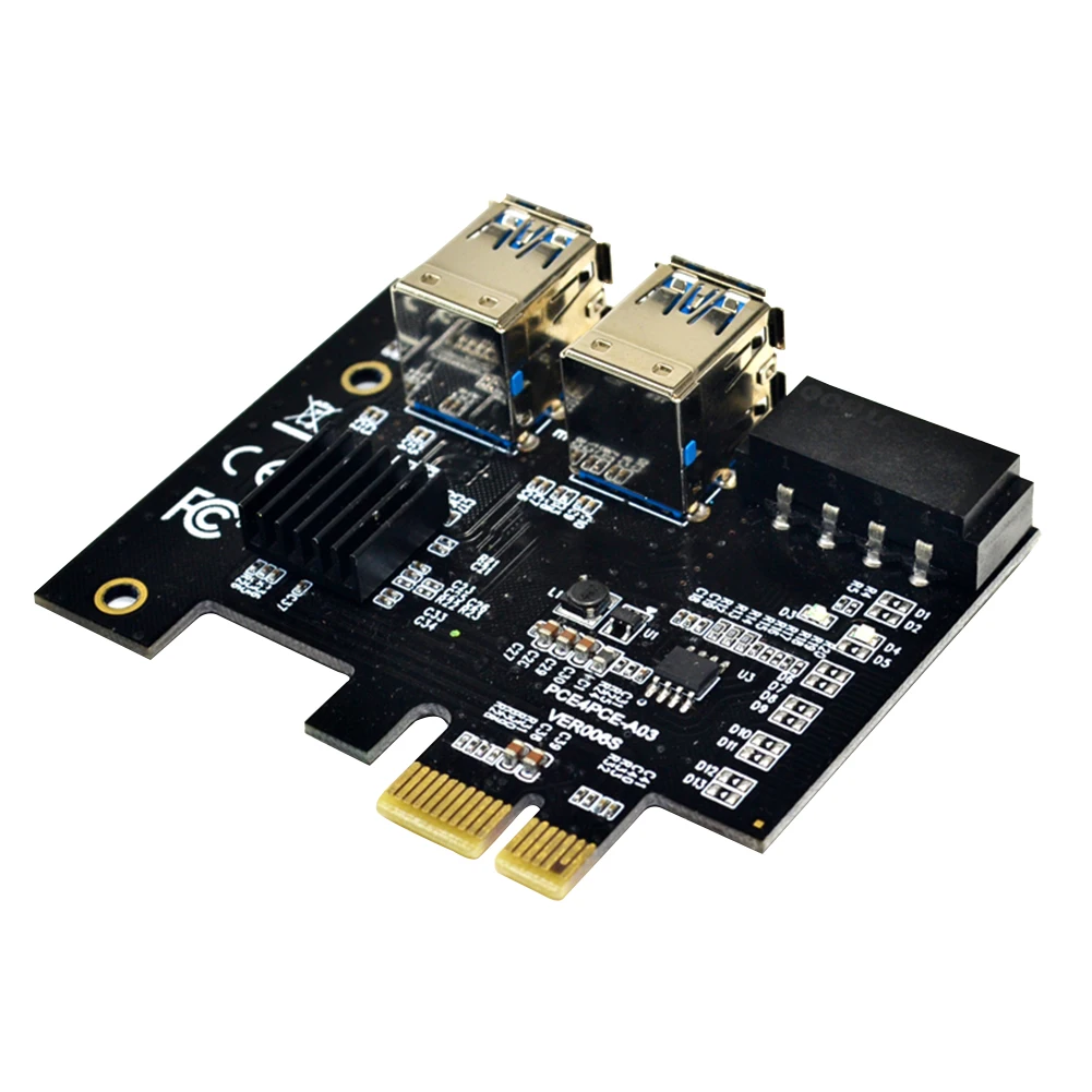 PCI-E, da PCIe Adapter PCI-Express X16 grafični vmesnik za BTC Rudar Rudarstvo Riser Card 1 do 4 USB 3.0 Multiplikator z Molex 4