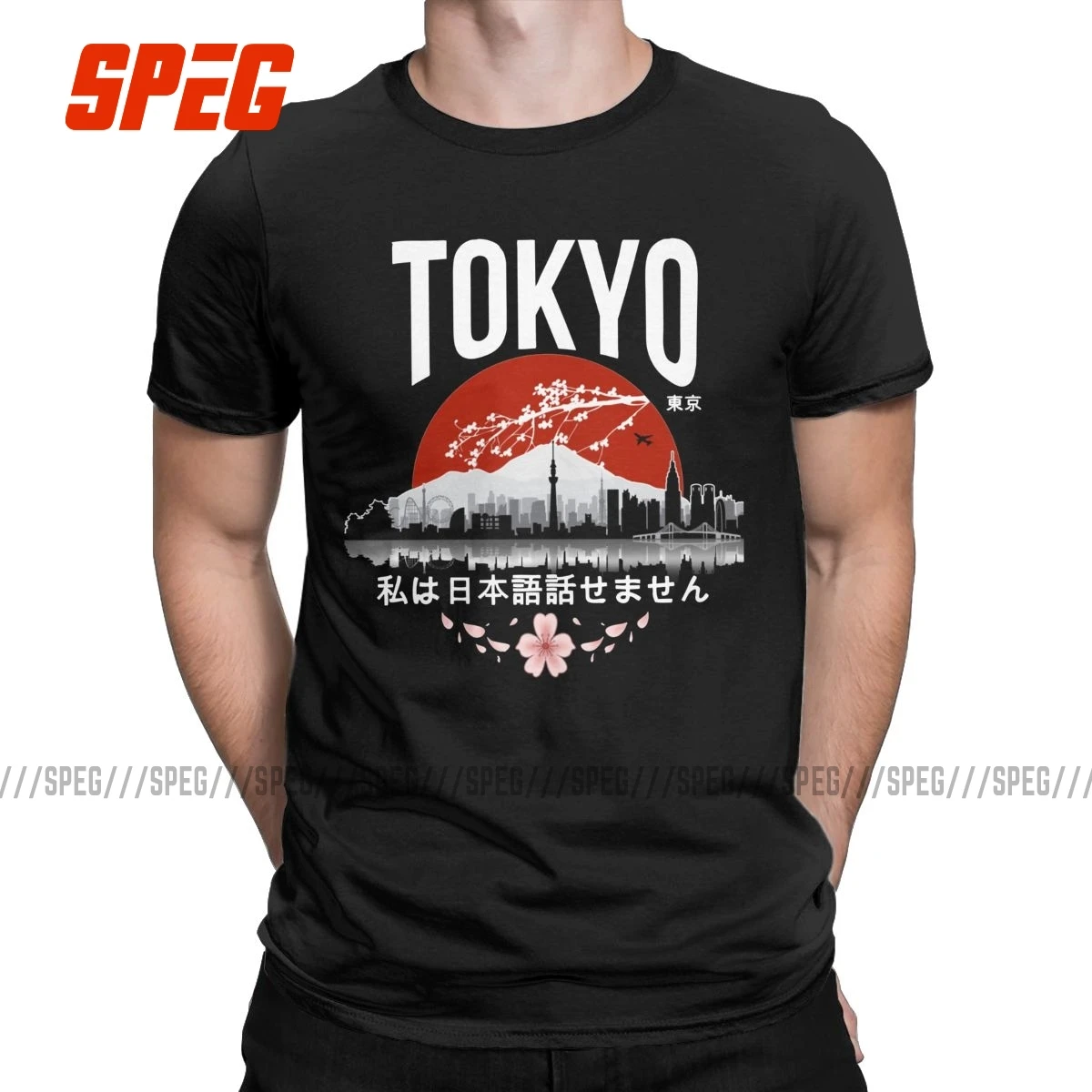 Vintage Tokyo Češnja Japonski T-Shirt Moški Krog Vratu Bombaž, Majice Kratek Rokav Tees Edinstvena Oblačila Plus Szie Vrhovi