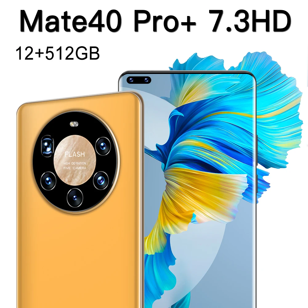 Globalna Različica Ultra Tanek Mate40 Pro+ Pametni telefon 6000mAh celozaslonskem 7.3 Palčni Deca Jedro 16GB 512GB 4G LTE 5G Omrežja, Pametne telefone