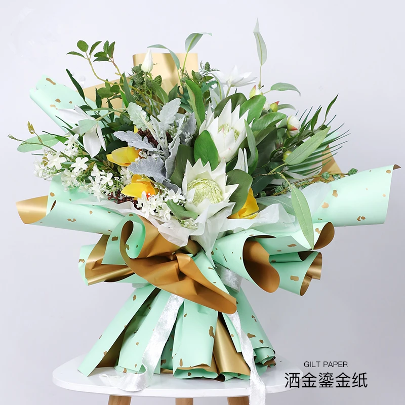 20 Listov Papirja Ljubek Korejski Cvet Ovojni Papir Gladek Nepremočljiva Rose Wraped Zlato Knjigo Materialov