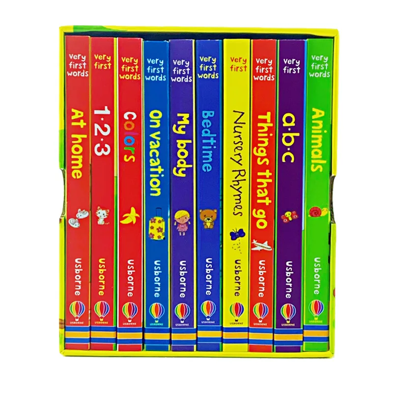 10Pcs/niz angleških Knjig Usborne Zelo Prve Besede Trda vezava Odbor Knjige za Otroke Razsvetljenje Izobraževalne Igrače Sliko Učbenik