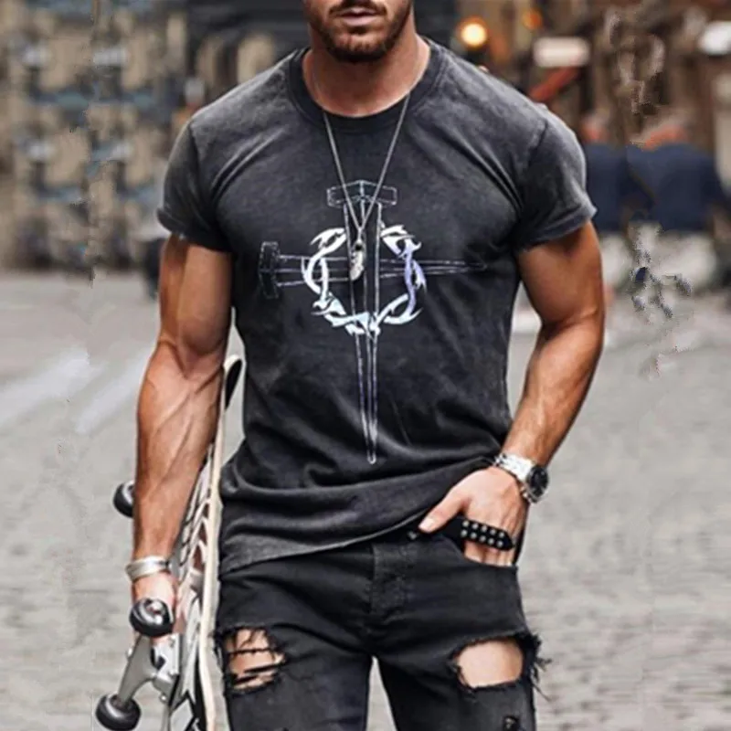 Moda Poletje 3D Tiskanih moška T-Shirt Hip-Hop Stilu Velikosti T Shirt Križ Slog, O-Vratu Kratkimi Rokavi Moški Oblačila XXS-6XL