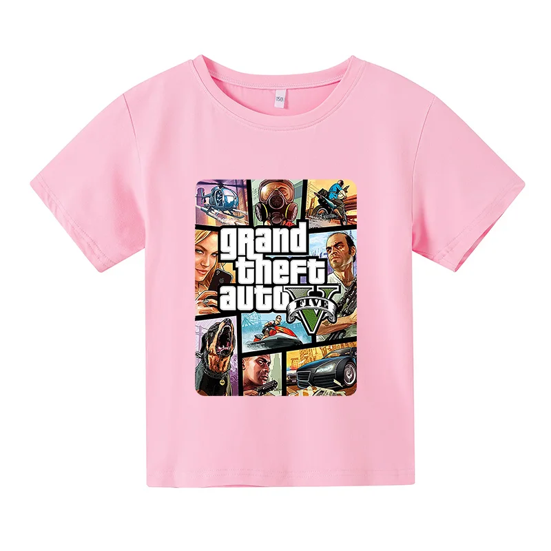 2021 Modi in Lep Otrok je Kratek Rokav Vrhovi Grand Theft Auto Igro GTA 5 Najbolje prodajanih dekle Priložnostne T-shirt baby boy