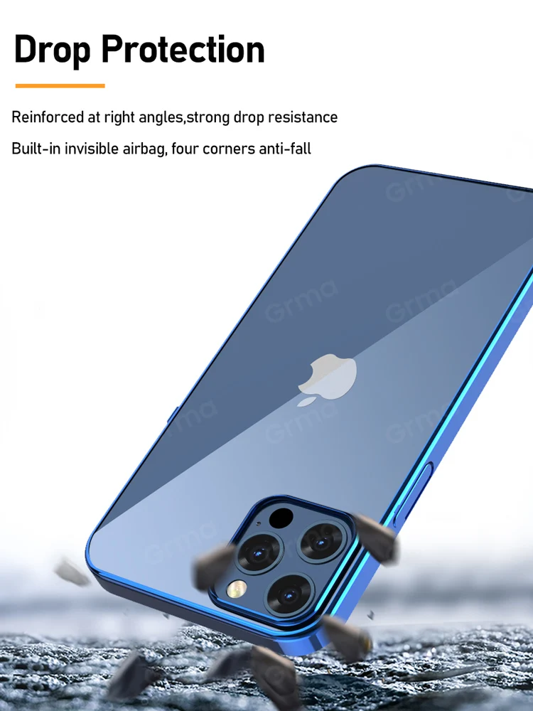 Prevleka Težko Coque Tanke Shockproof Nazaj Kritje za iPhone 12 Pro Max 12 Mini Primeru Jasno Transparen Telefon Primeru Avto Magnetno držalo