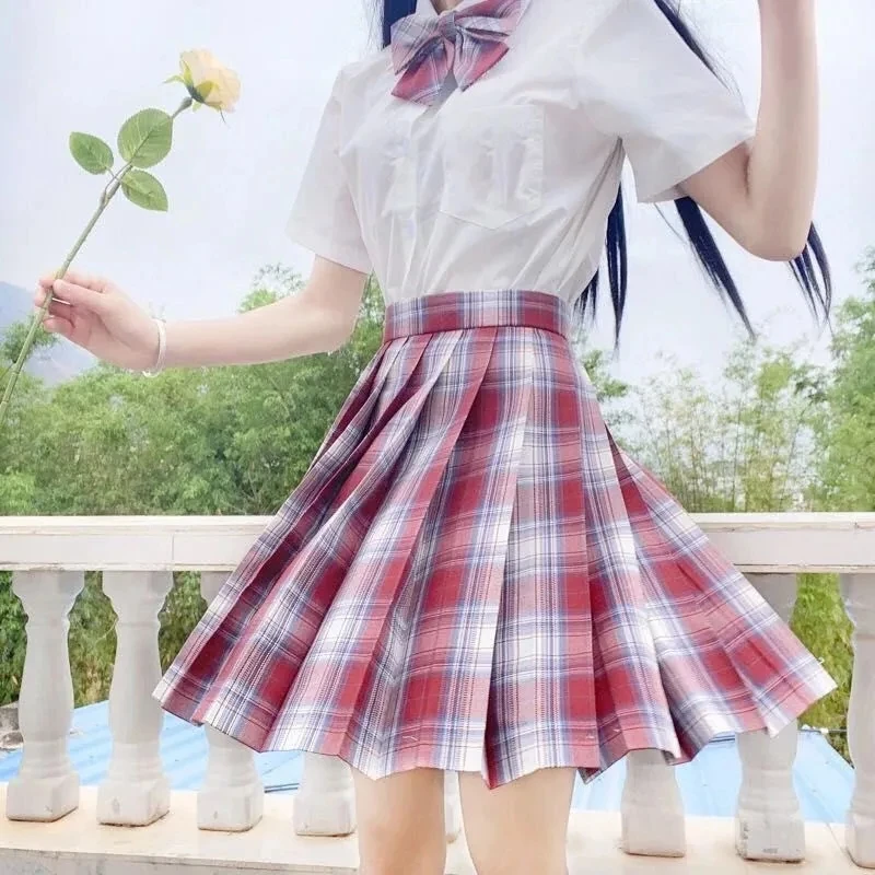 Poletje 2021 žensk mini krilo Harajuku korejski moda luštna punca visoko pasu kariran ples nabrano krilo novih študentov