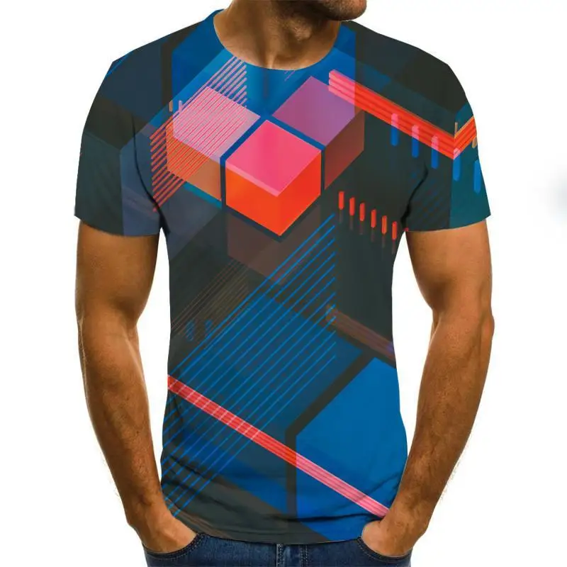Poletje tridimenzionalni 3D vortex T-shirt Moški Ženske Modni 3D T Majica Kratek Rokav Harajuku Hip Hop Srčkan Tshirt