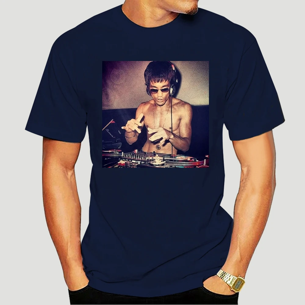 DJ Bruce Lee Letnik Kung Fu Kitajska Moški T-shirt Harajuku Ulične Estetske Moških Mehko Hip Hop O-Vratu Camisetas Hombre
