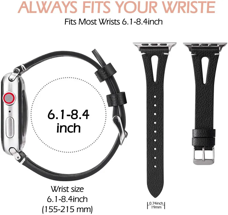 Watchbands Za Apple ura SE Band 44 mm 40 mm iWatch Serije 6 5 4 3 2 1 Usnje Trikotnik v Odprtino Trak Za Applewatch 3 42mm 38 mm