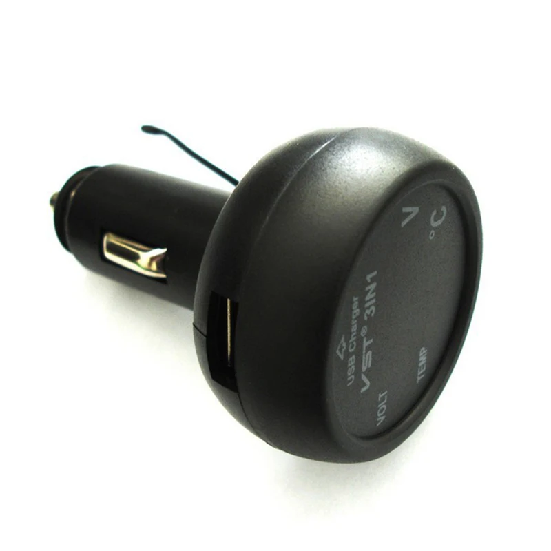 Avto Moč Cigaret Polnilnik USB Termometer Digitalni Voltmeter Vtičnico Vžigalnika Zanesljivo LED Ampermeter Tester Zmogljivost Baterije